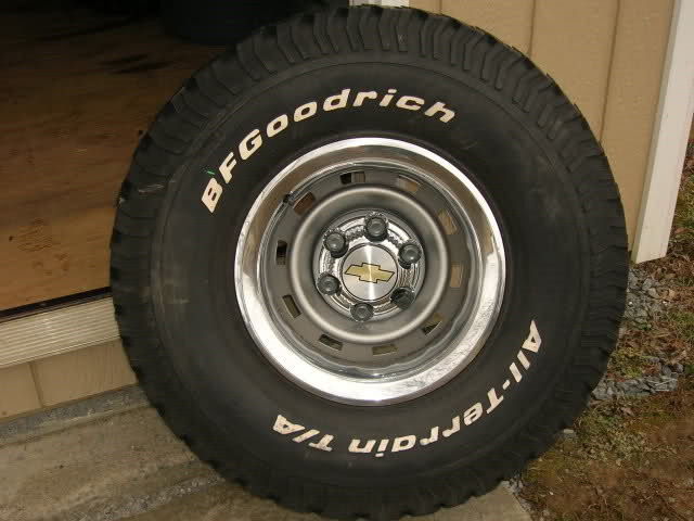 Chevy truck rally wheels are powdered coated in silver and accept all o.e