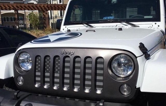 American Flag Jeep Grill