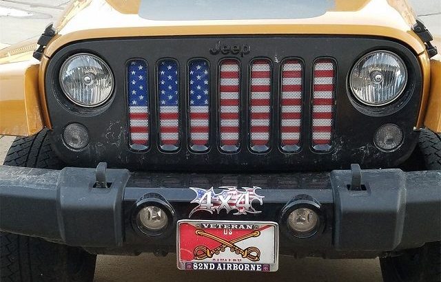 American Flag Jeep Grill