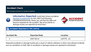 Check for The Accident History Record