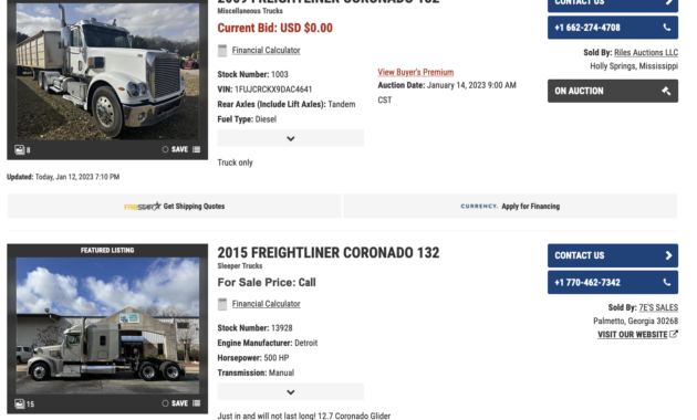 List Freightliner Coronado For Sale Near Me