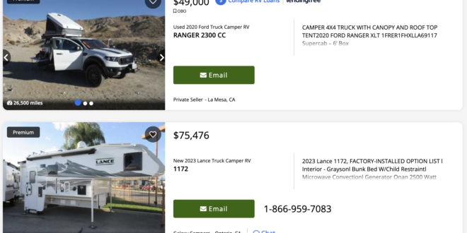 Truck Camper for Sale in California