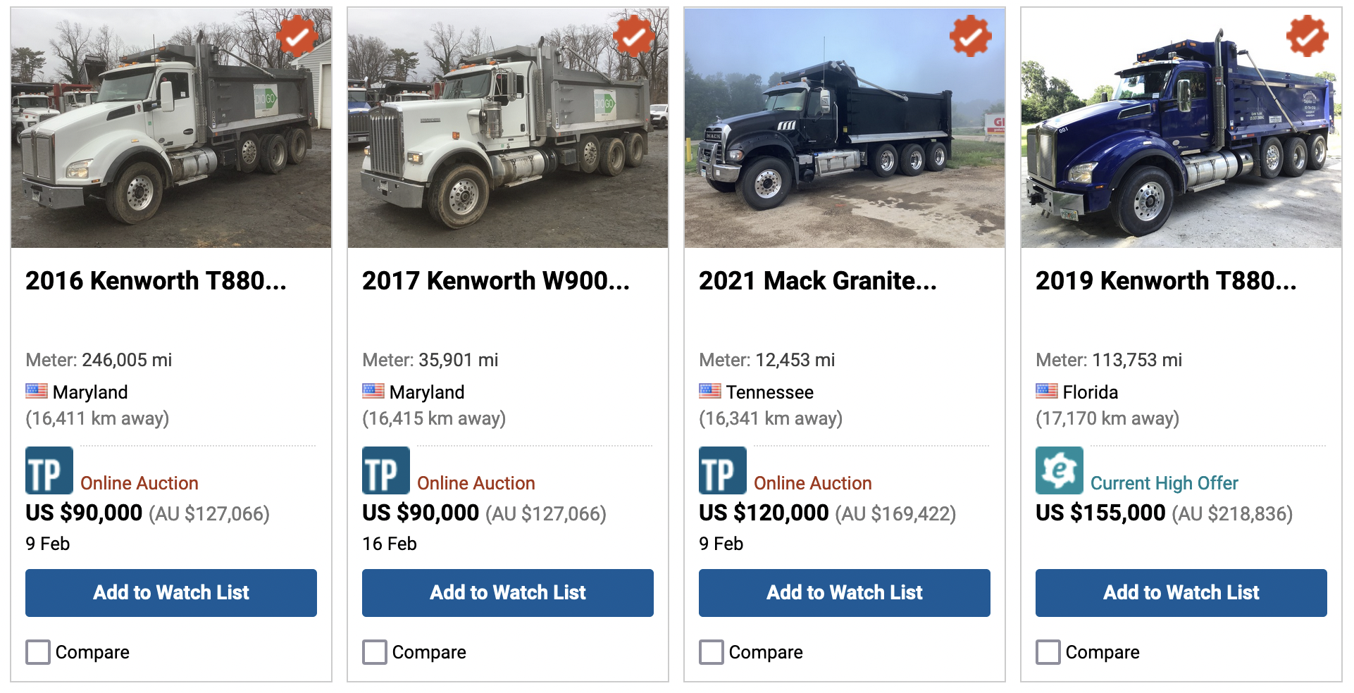 Dump Trucks for Sale in the United States